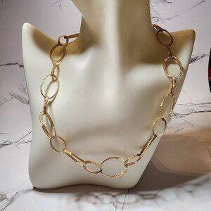 Gold tone Lage Link Necklace in 925 Silver